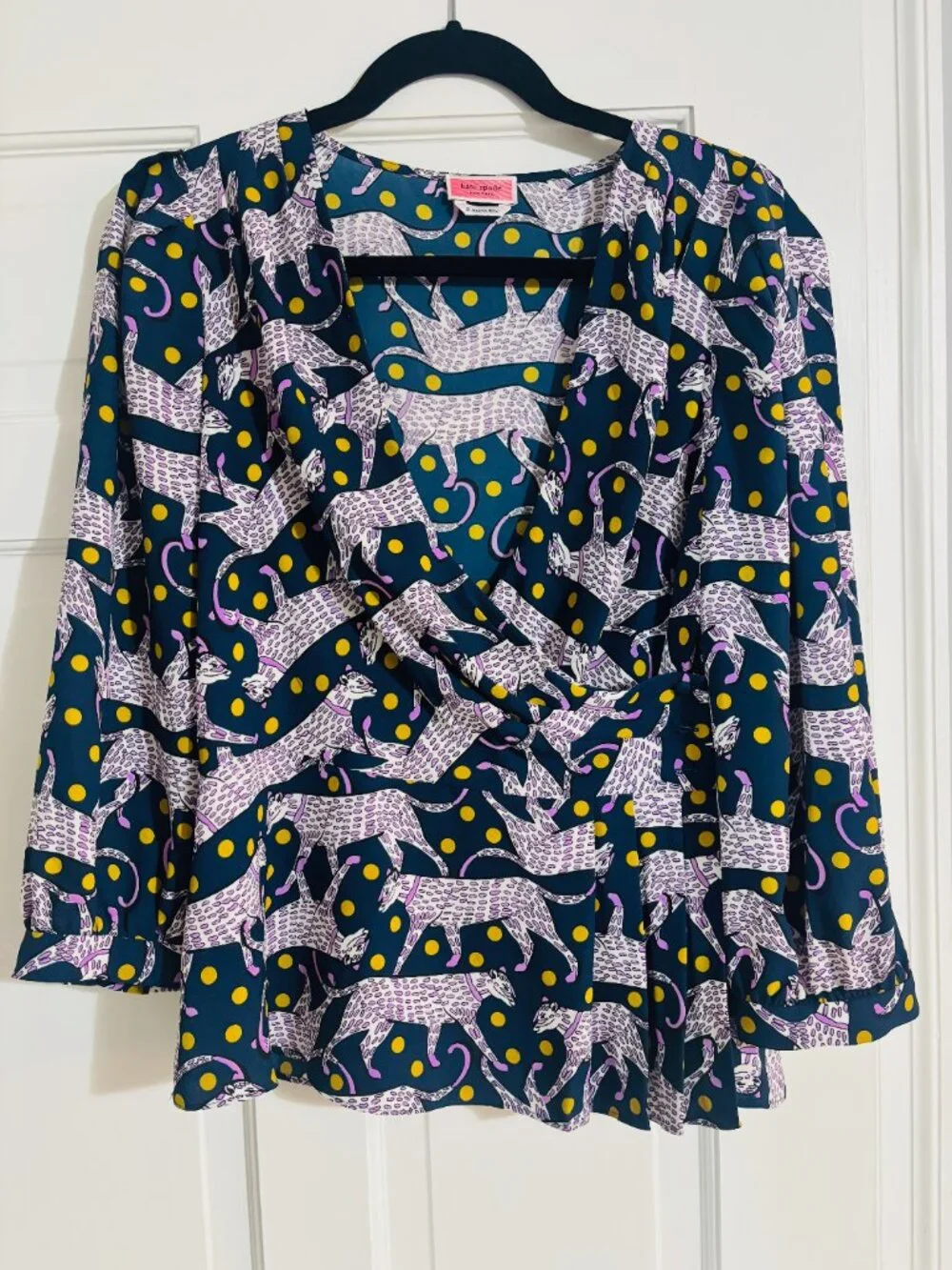 Kate Spade Navy Panther Blouse- Size 6